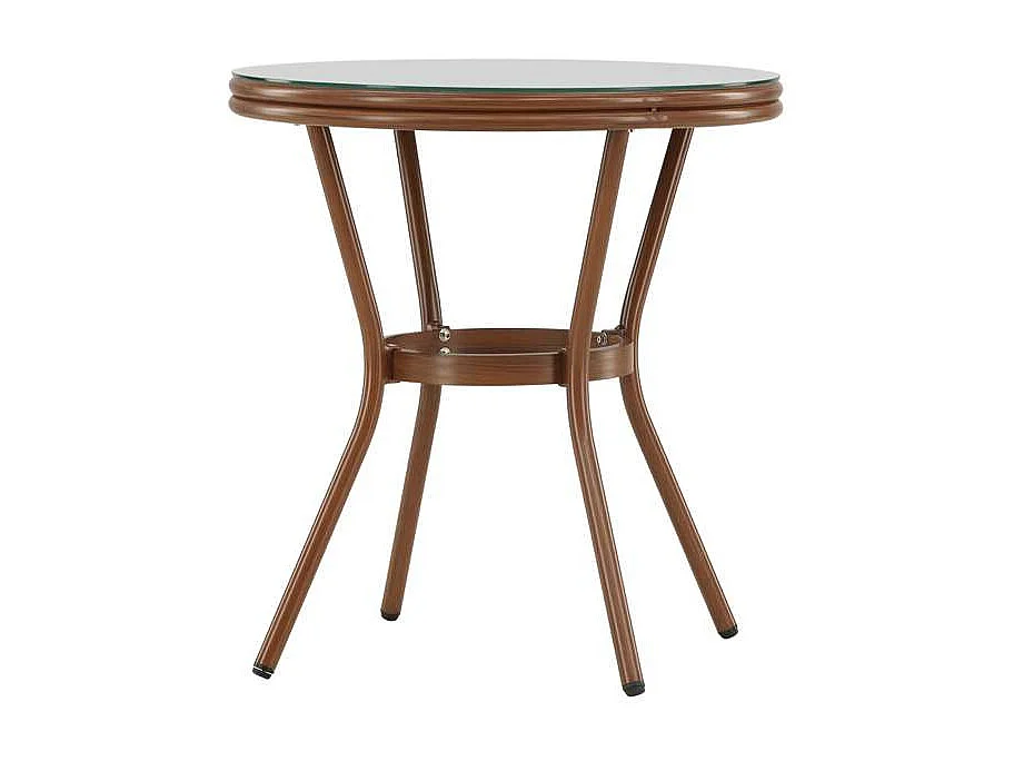 Table de Jardin en Verre "Loures" 75cm Marron