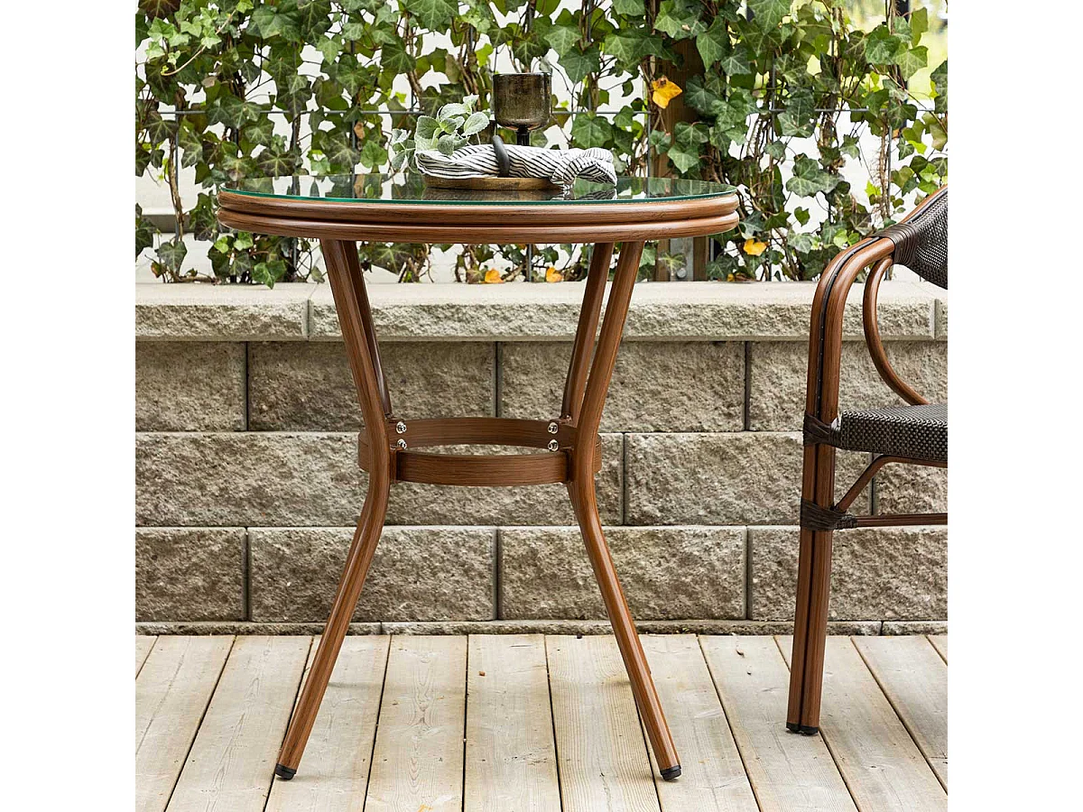 Loures café tafel Ø70 bruin.