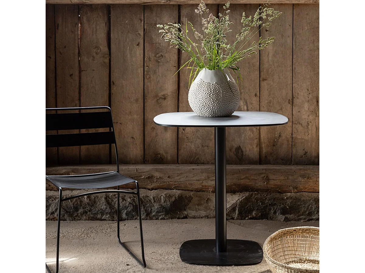 Milano café tafel Ø70 zwart.