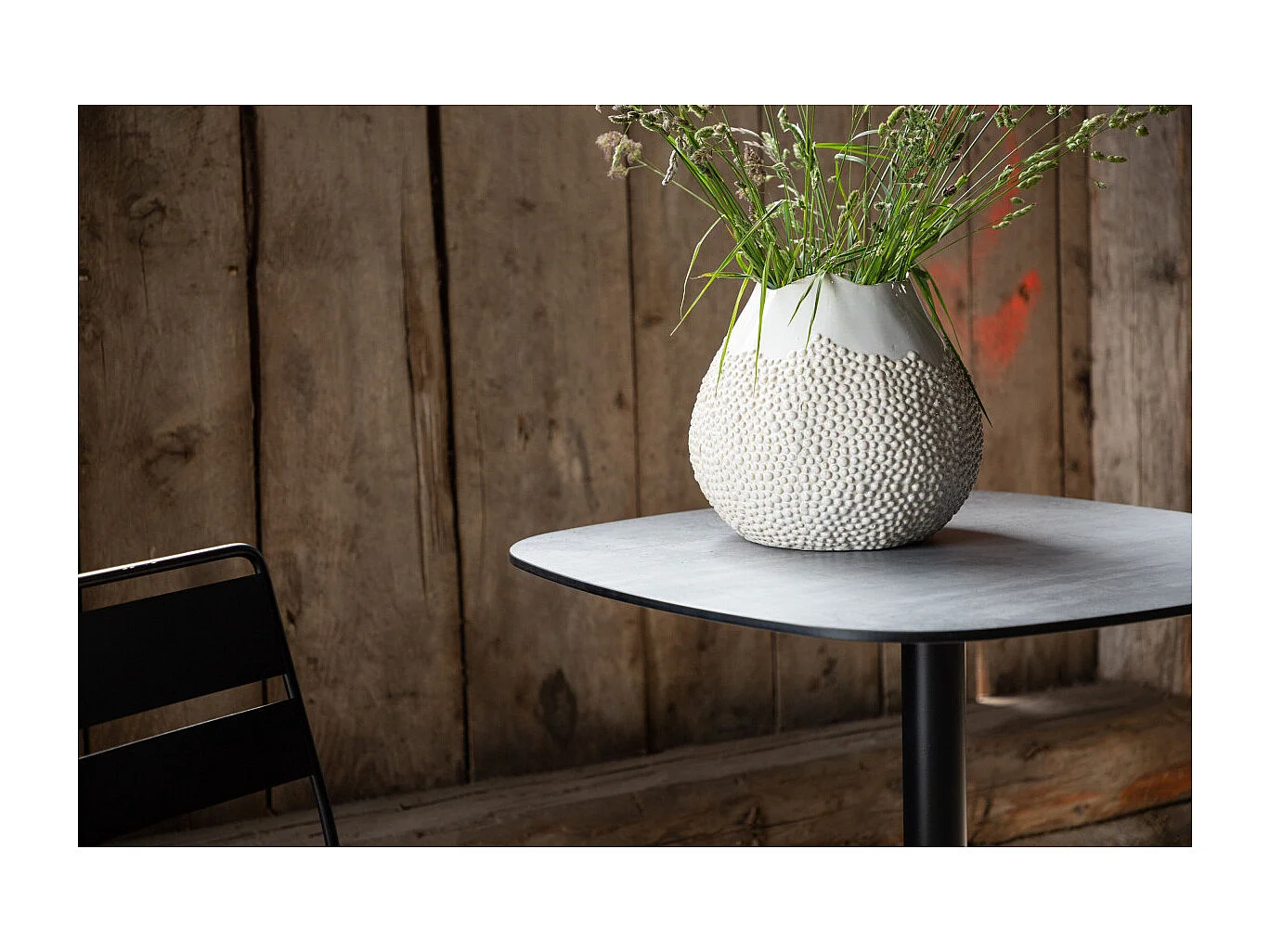 Milano café tafel Ø70 zwart.