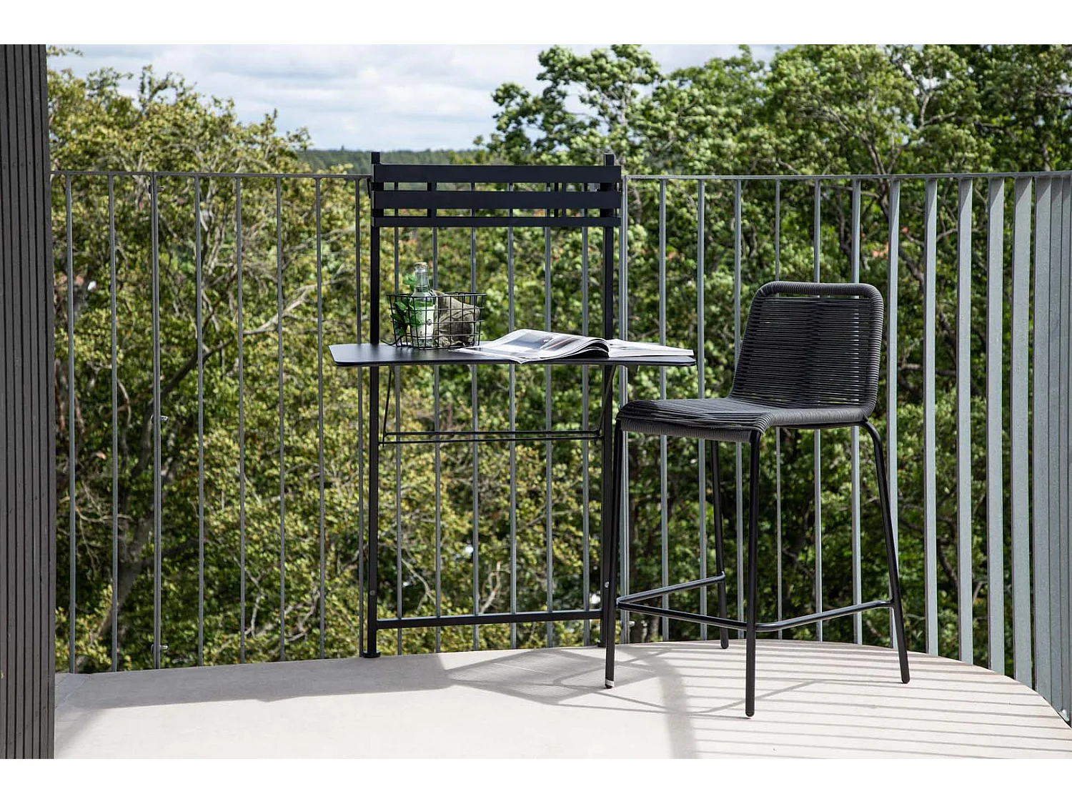 Table de Balcon en Métal "Borneo" 120cm Noir