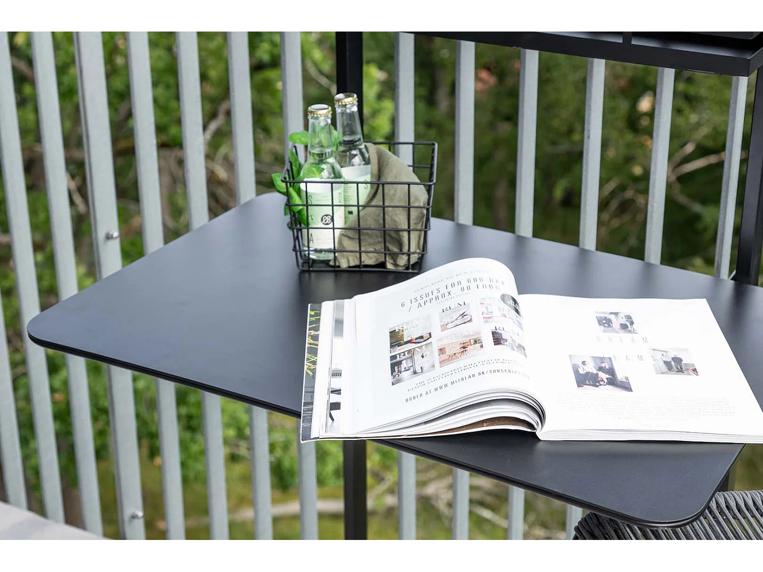 Table de Balcon en Métal "Borneo" 120cm Noir