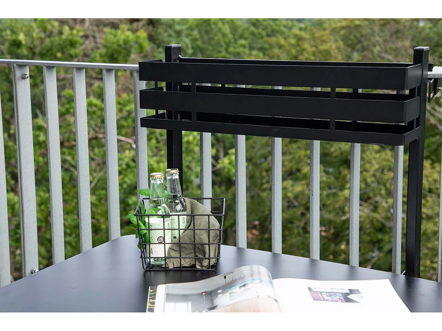 Table de Balcon en Métal "Borneo" 120cm Noir