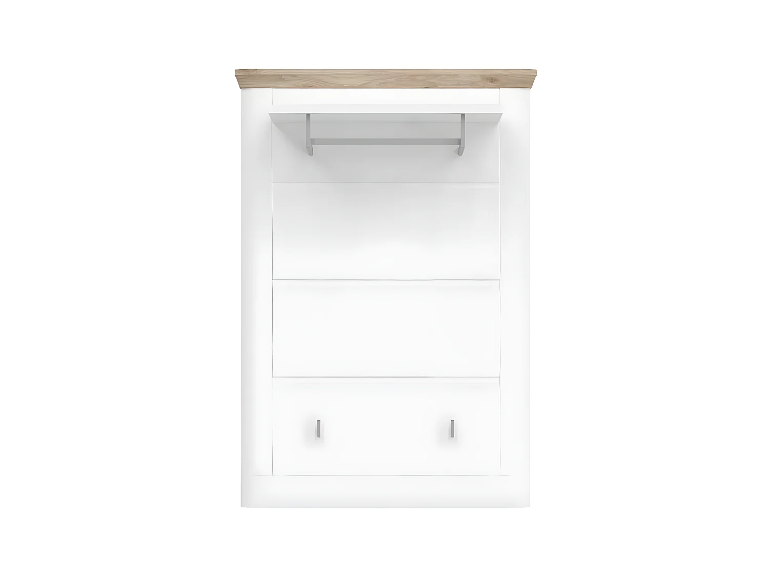 Michigan penderie murale 1 tablette, 1 barre de suspension, 2 crochets pour vêtements mat blanc,chêne décor,blanc.