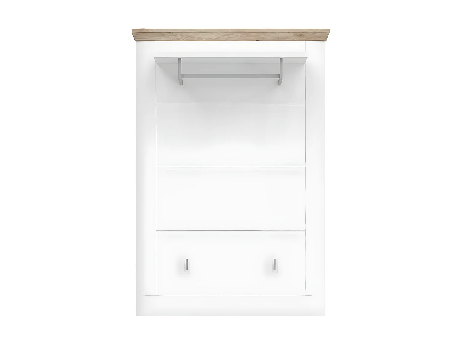 Michigan penderie murale 1 tablette, 1 barre de suspension, 2 crochets pour vêtements mat blanc,chêne décor,blanc.