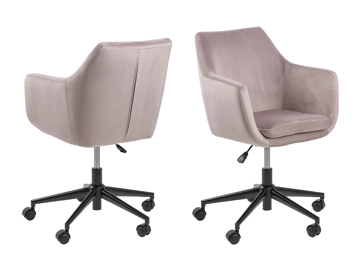 Noel Chaise de bureau, vieux rose, noir.