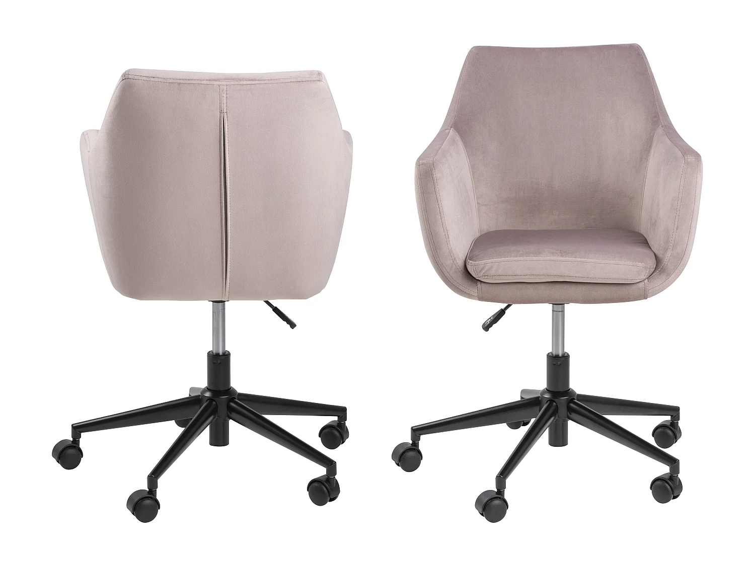 Noel Chaise de bureau, vieux rose, noir.