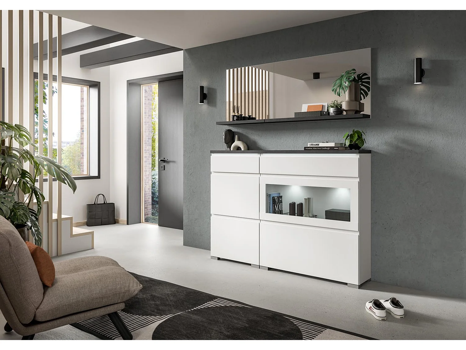 Shoelove Spiegel 1 Ablage 95x59cm weiß,grau.