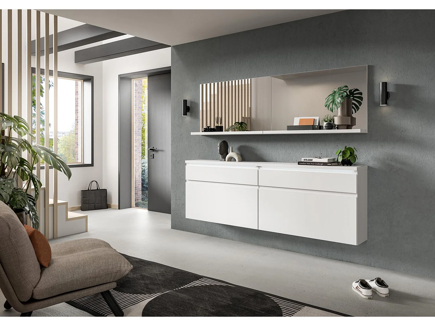 Shoelove Spiegel 1 Ablage 95x59cm weiß.