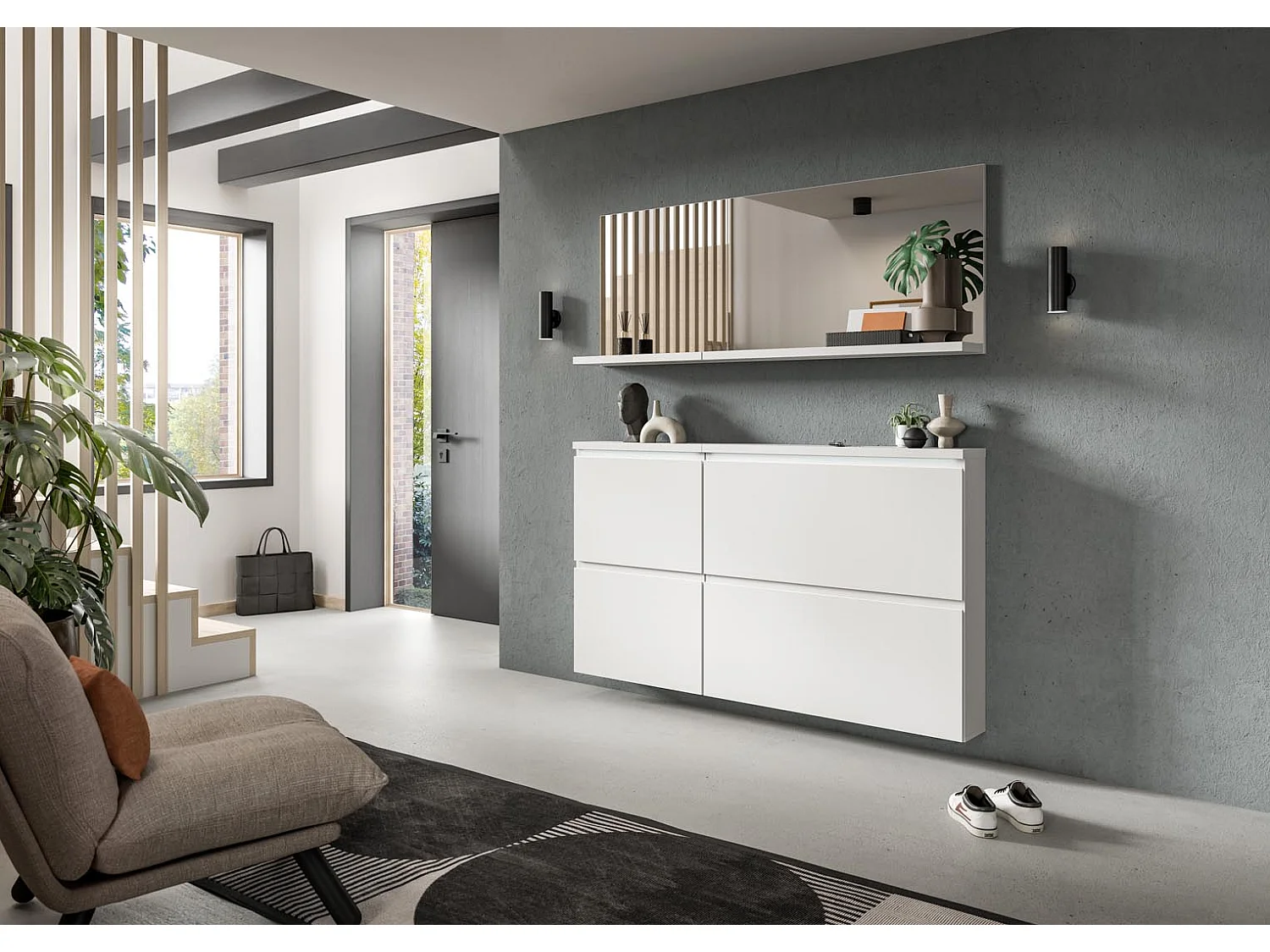 Shoelove spiegel 1 plank 60x59cm wit.