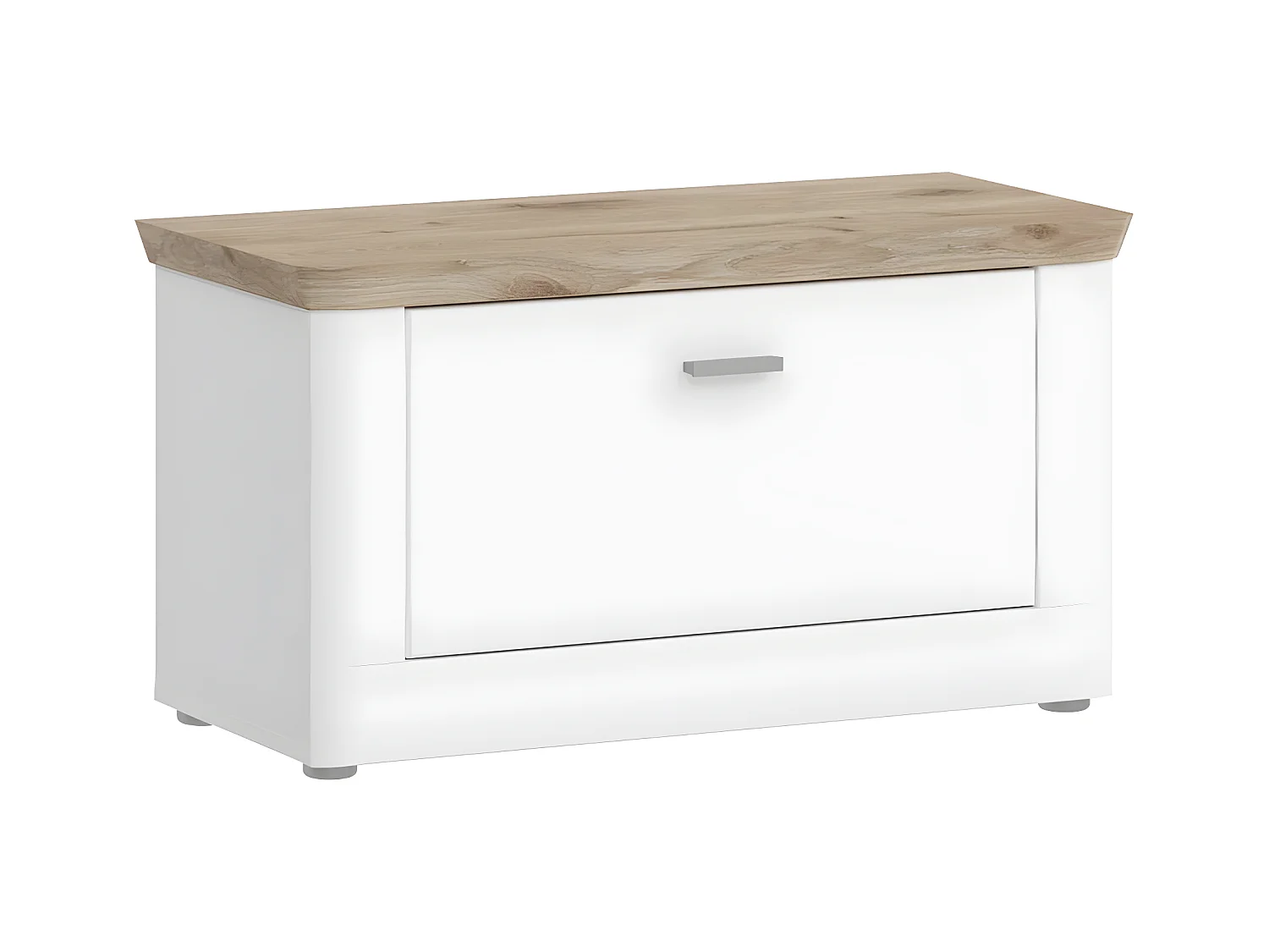 Michigan banc 1 claquement de porte mat blanc,chêne décor,blanc.