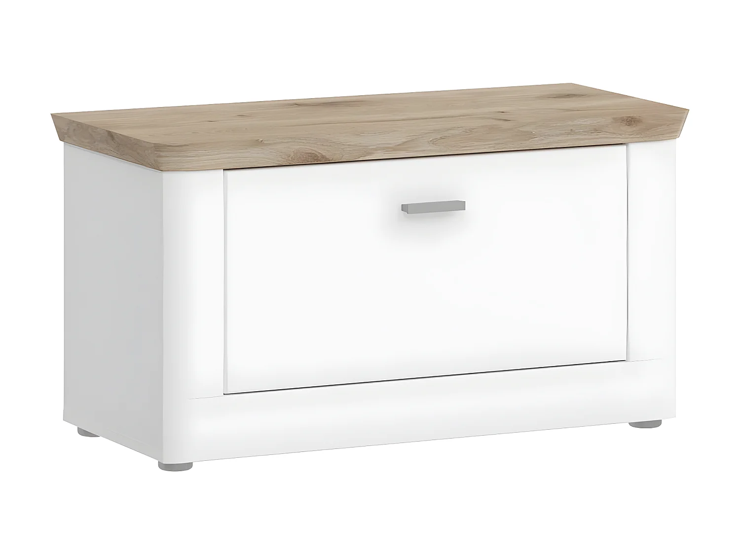 Michigan bank 1 klep mat wit,eik decor,wit.