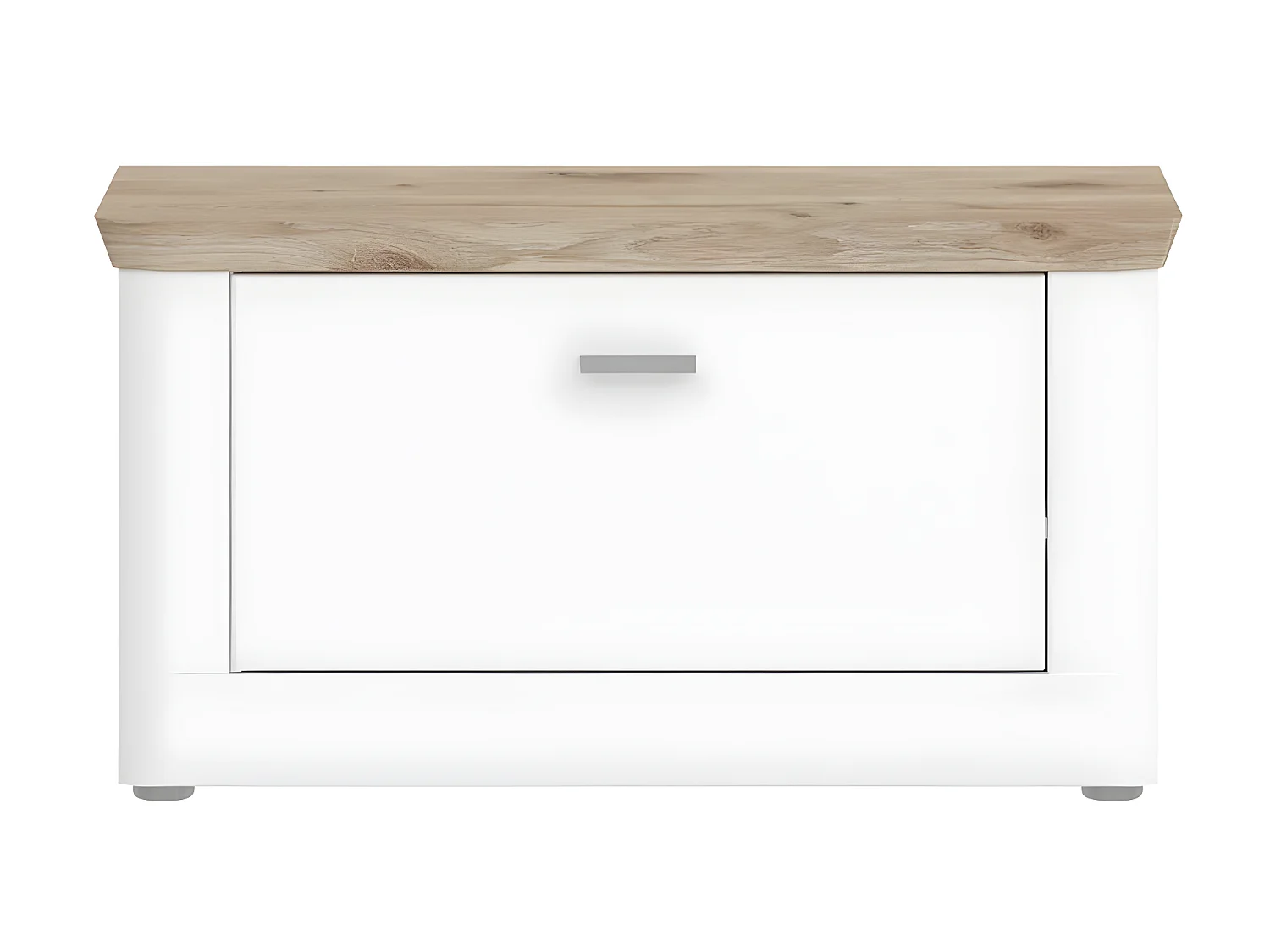 Michigan bank 1 klep mat wit,eik decor,wit.