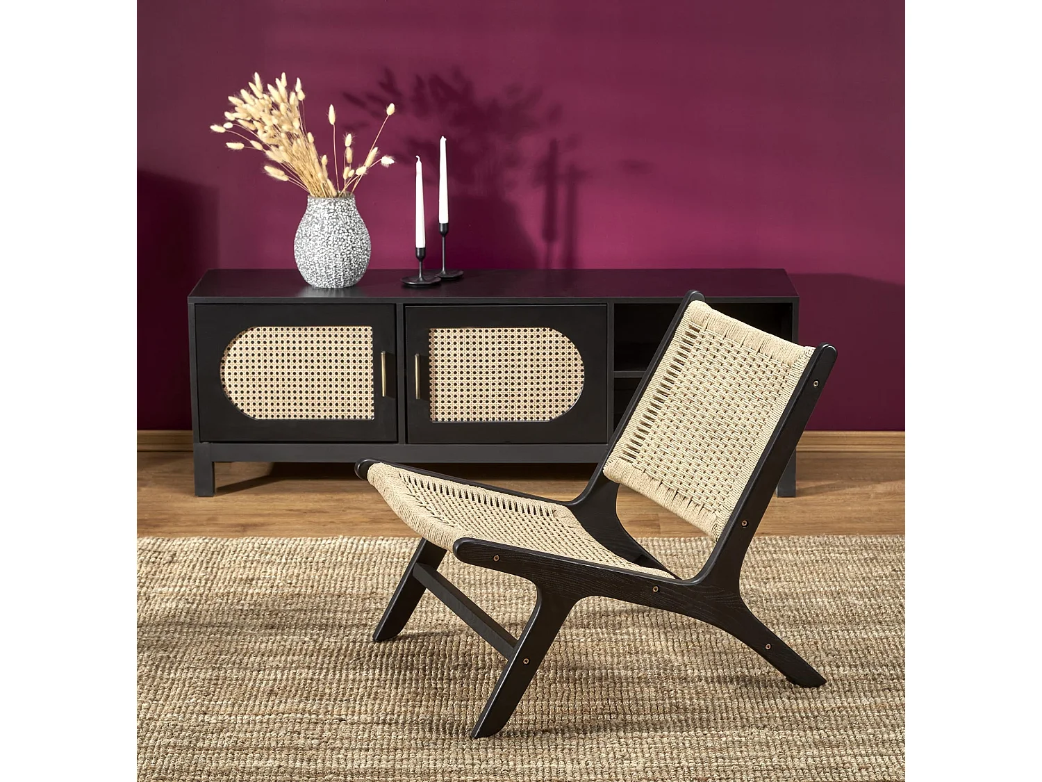 Fotel FODEN czarny/naturalny