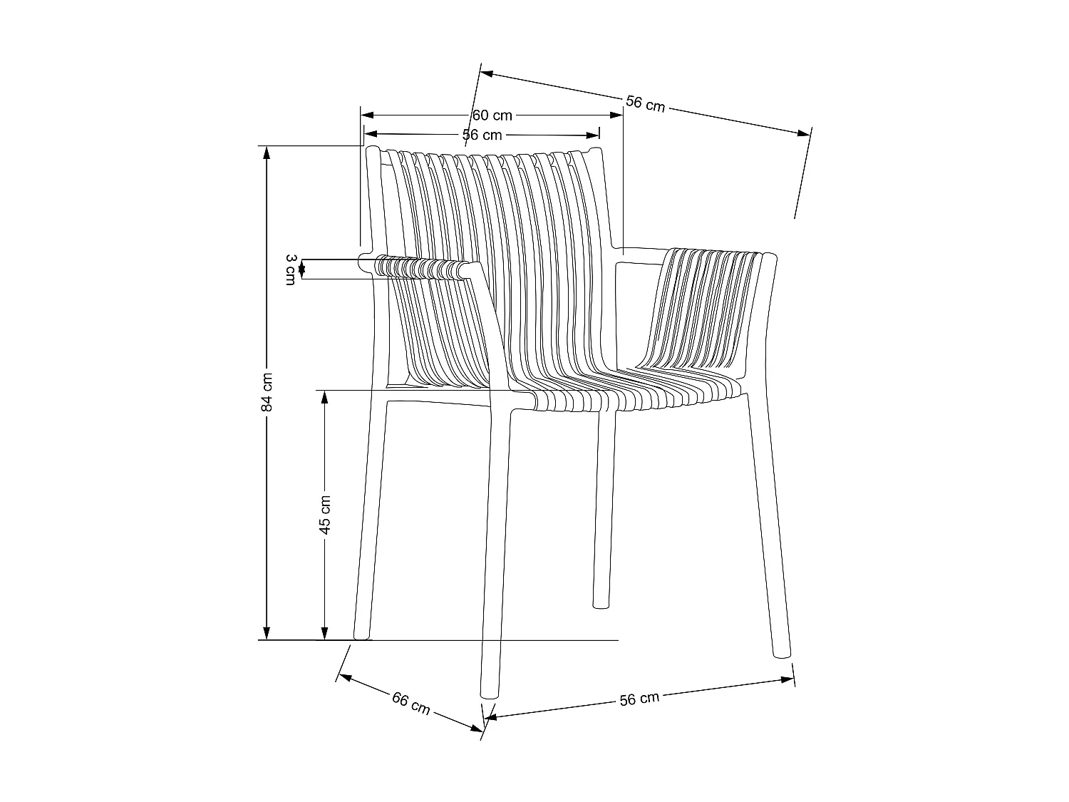 Sedia K492/Polipropilene/Nero