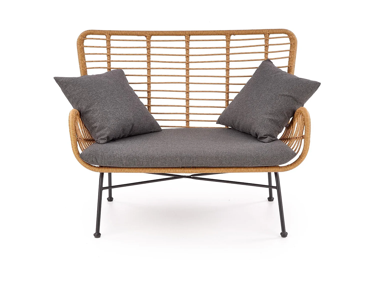 Canapé d'extérieur en rotin synthétique 96 x 45 cm