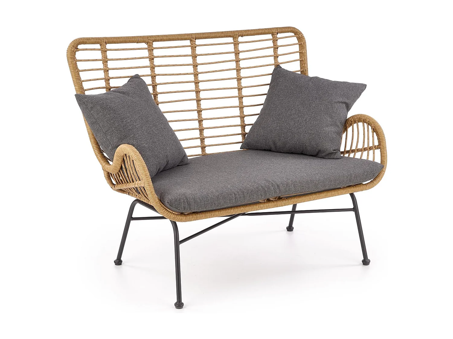 Canapé d'extérieur en rotin synthétique 96 x 45 cm