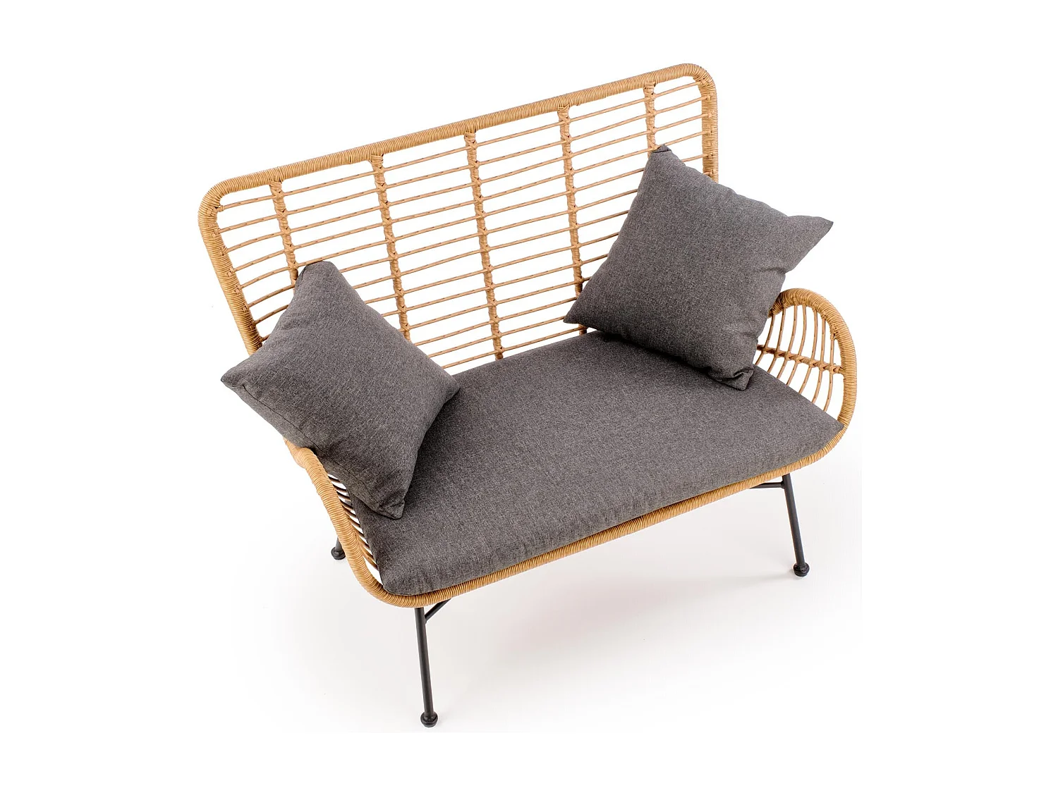 Canapé d'extérieur en rotin synthétique 96 x 45 cm