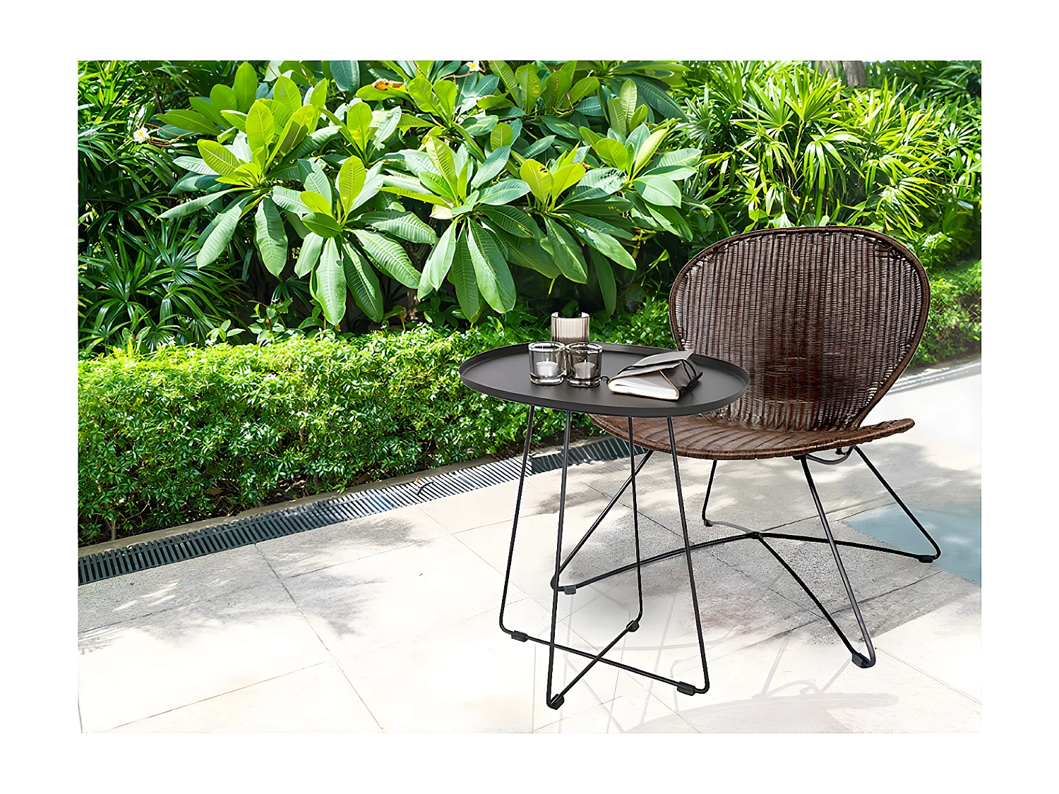 Fauteuil relax Troy/Rotin/Marron