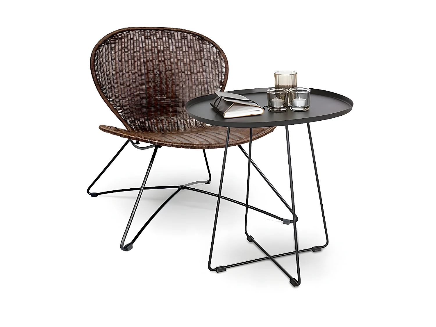 Fauteuil relax Troy/Rotin/Marron