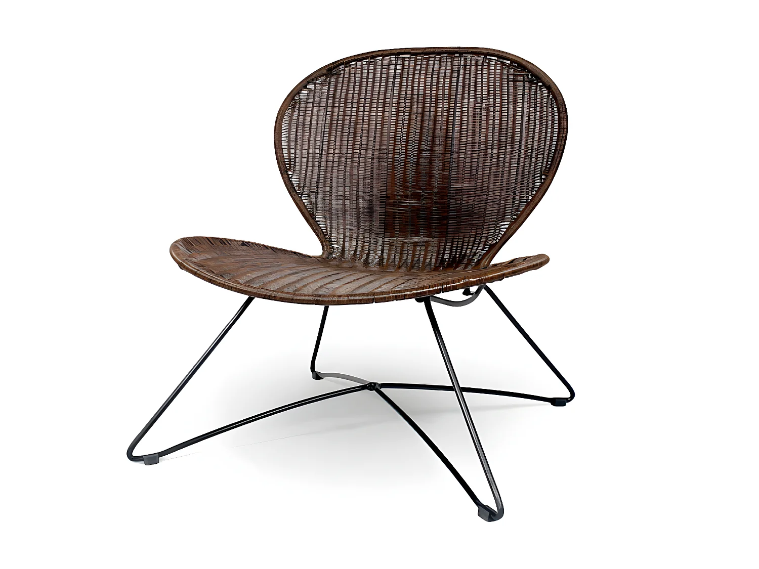 Fauteuil relax Troy/Rotin/Marron