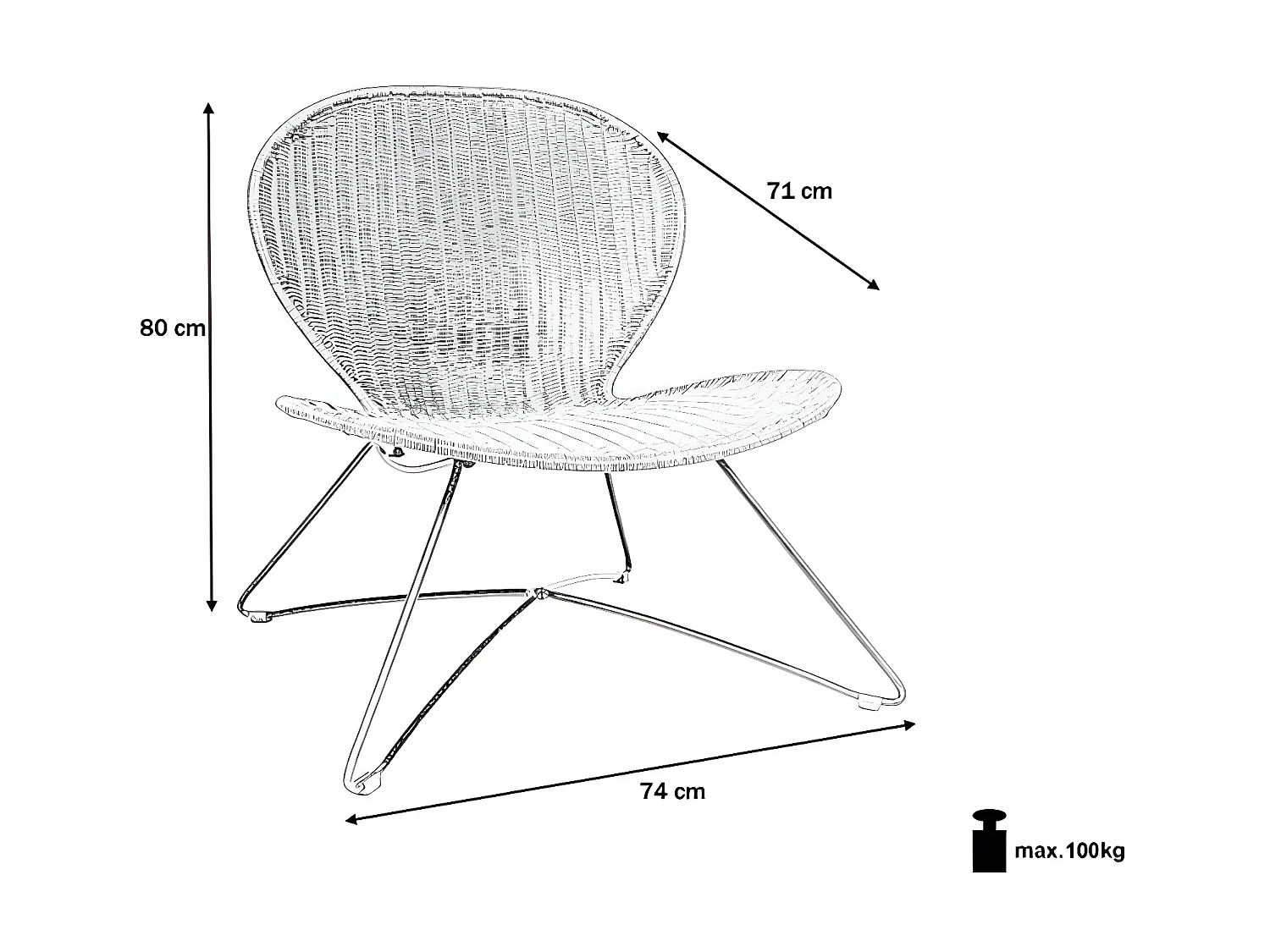 Fauteuil relax Troy/Rotin/Marron