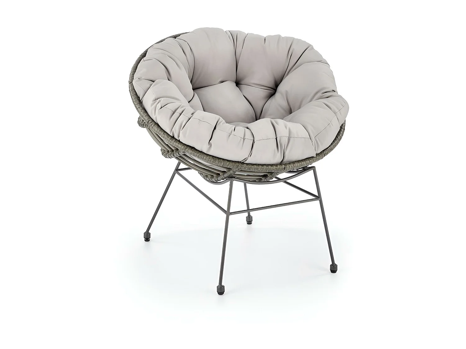 Poltrona relax Pino/Rattan/Grigio