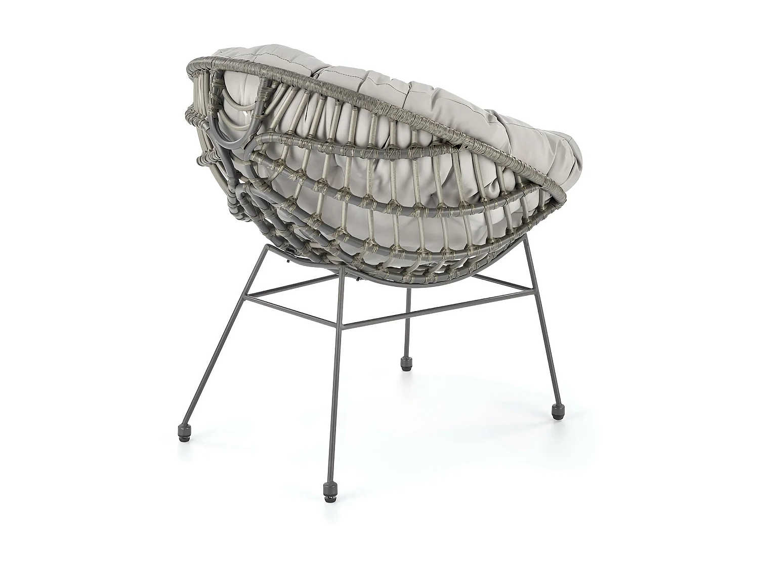 Poltrona relax Pino/Rattan/Grigio