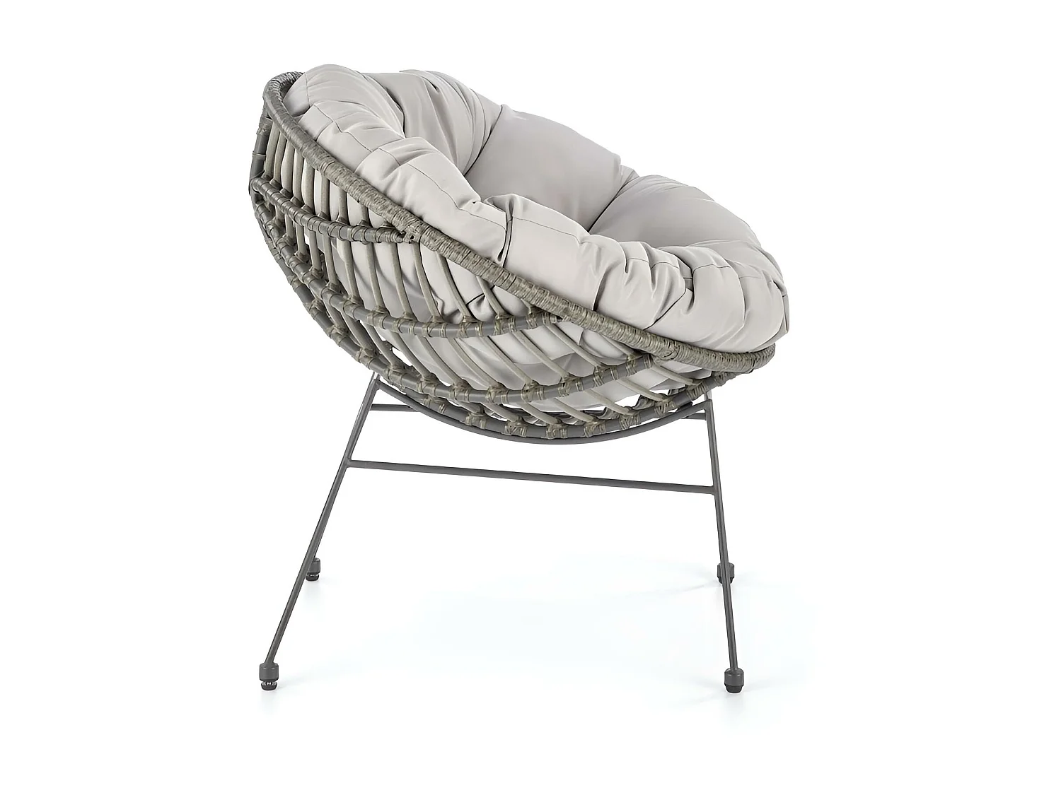 Poltrona relax Pino/Rattan/Grigio