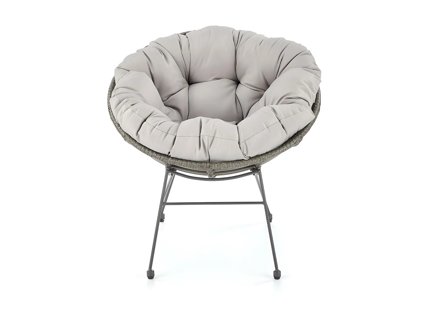 Poltrona relax Pino/Rattan/Grigio