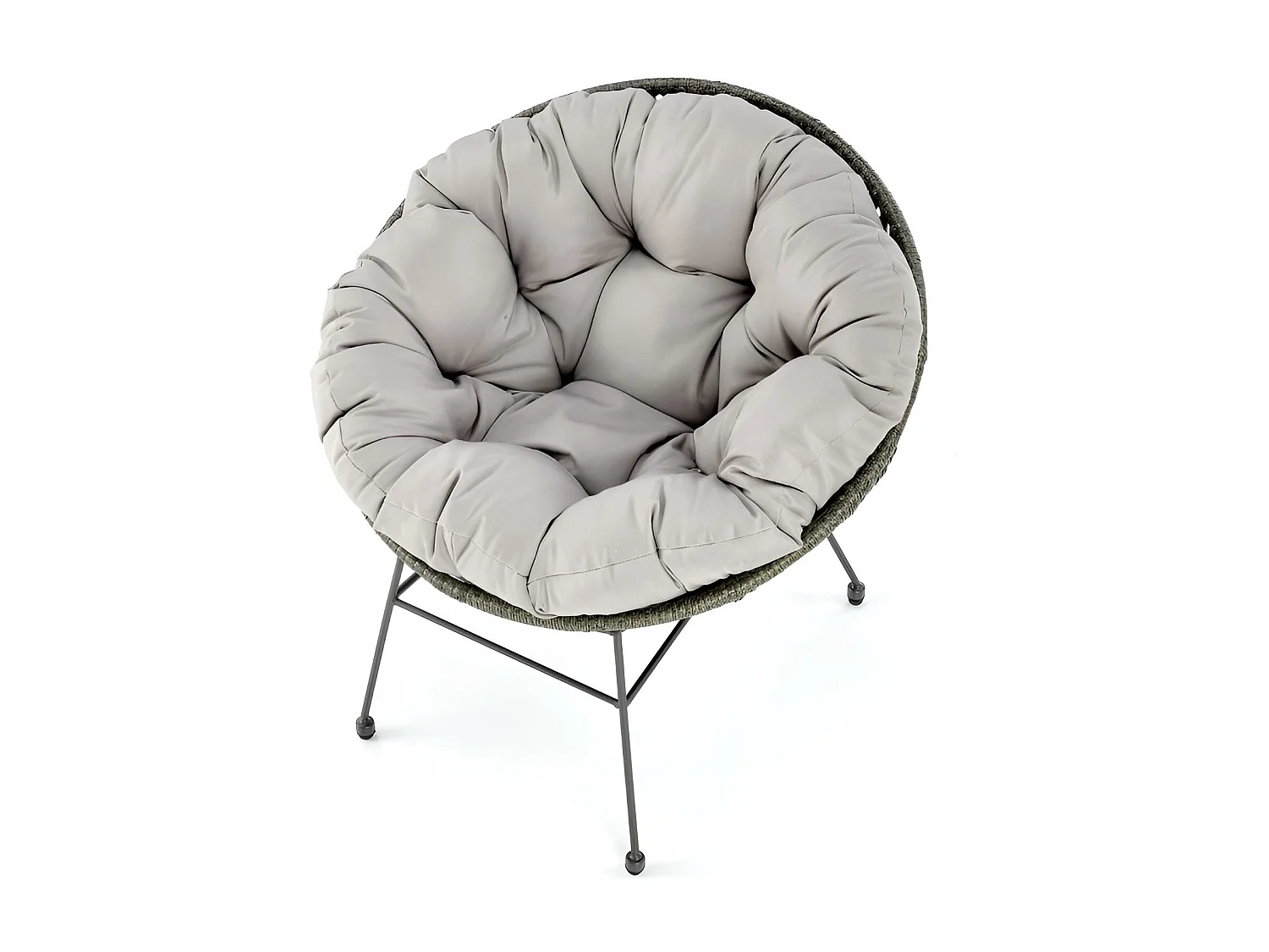 Poltrona relax Pino/Rattan/Grigio