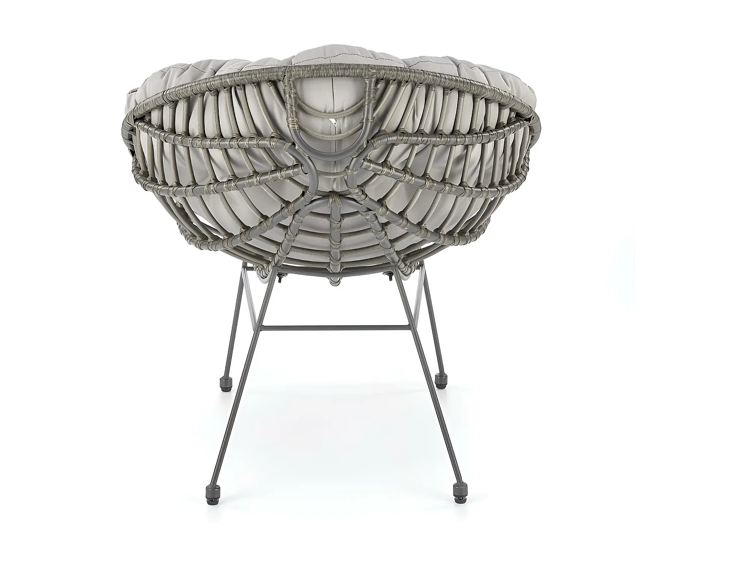 Poltrona relax Pino/Rattan/Grigio