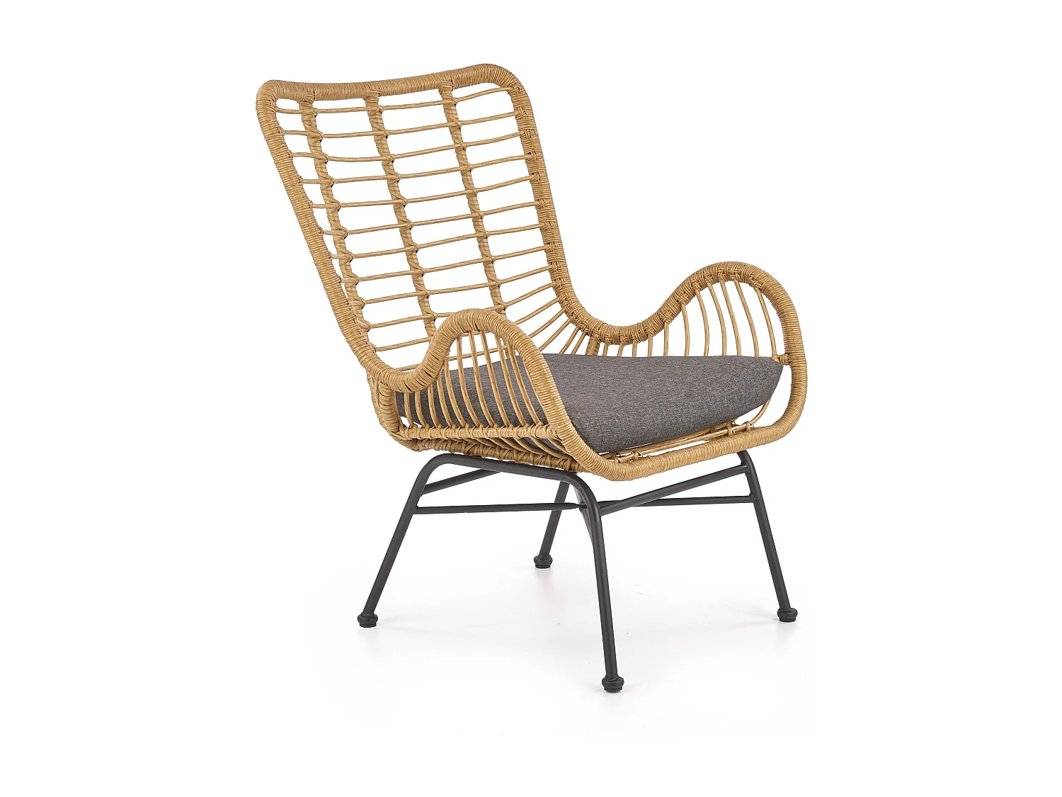 Synthetische rotin buitenligstoel 69x42 cm