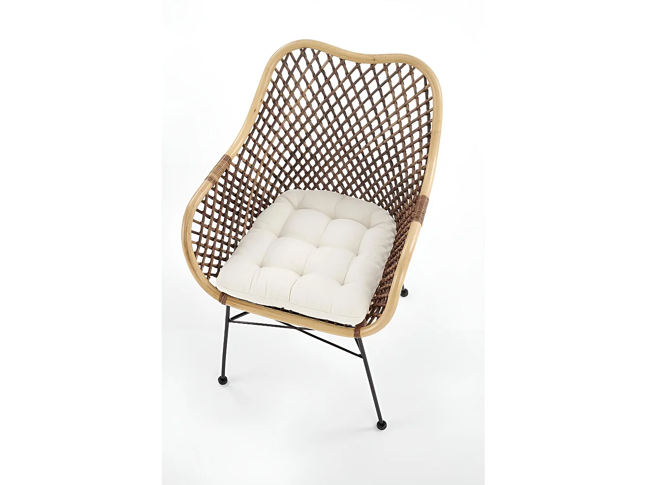 Fauteuil relax K336/Rotin/Beige&Marron