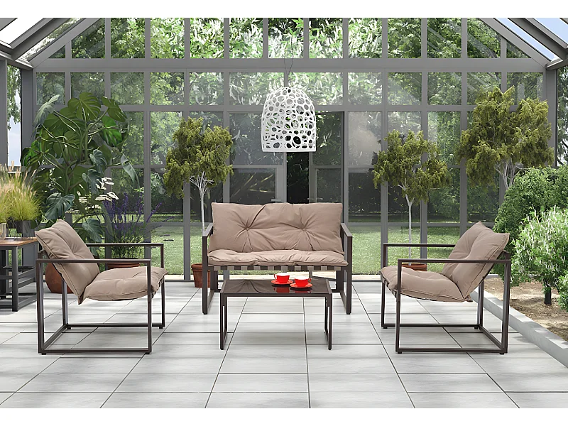 Lounge Set Shark/Stoff&Metall/Braun