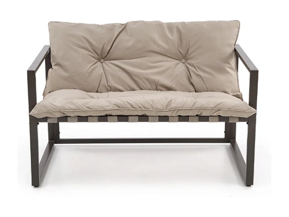 Salon de jardin Shark/Tissu&Métal/Marron