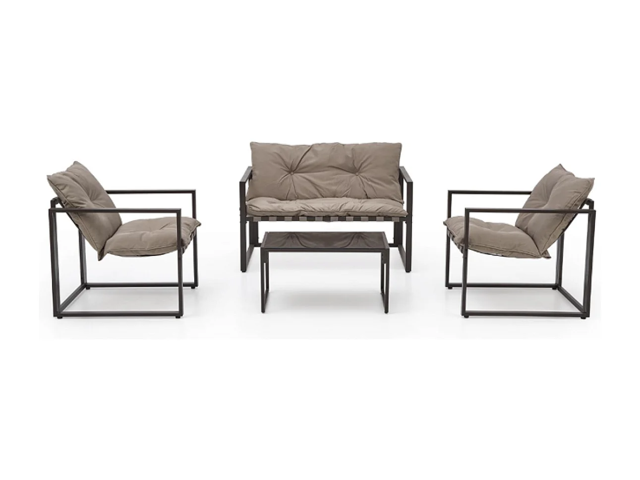 Salon de jardin Shark/Tissu&Métal/Marron