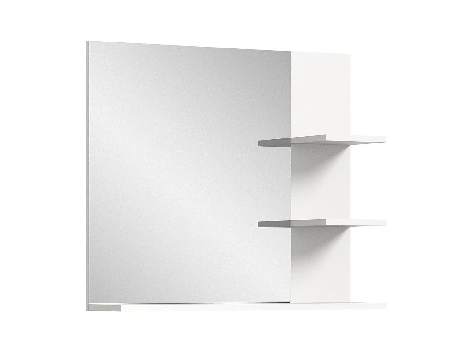 Specchio da bagno Laredo 80cm 3 ripiani bianco.