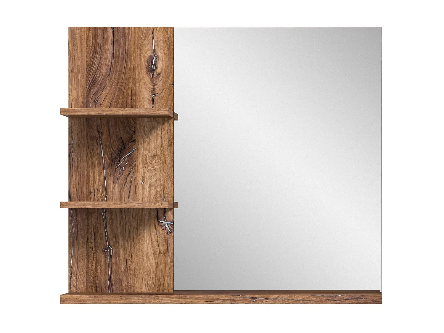 Ramon spiegel bad 80cm 3 planken grijs,eik decor.