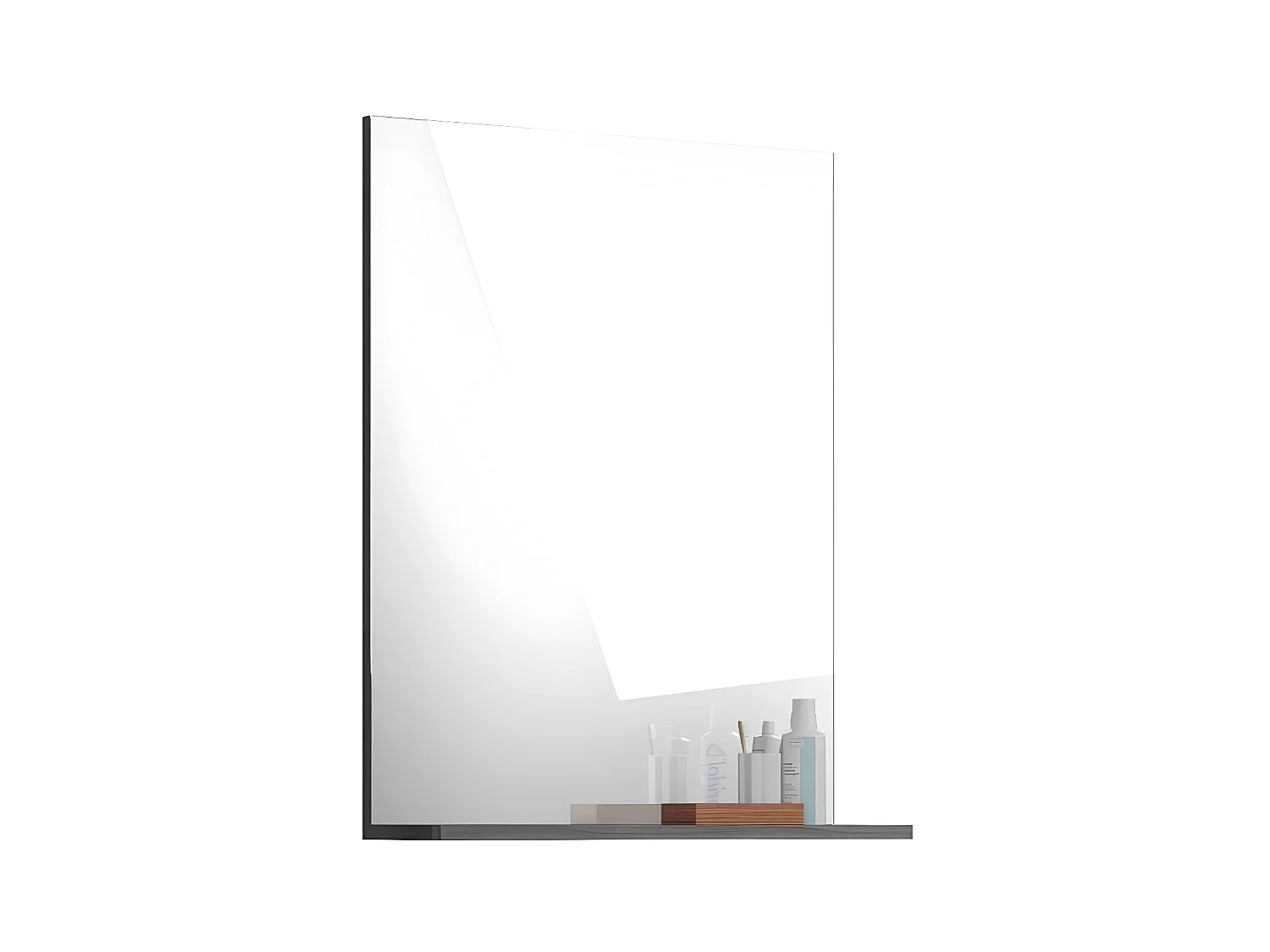 Scout Bad Spiegel 60cm 1 Ablage Hochglanz weiß,rauchfarbenen.