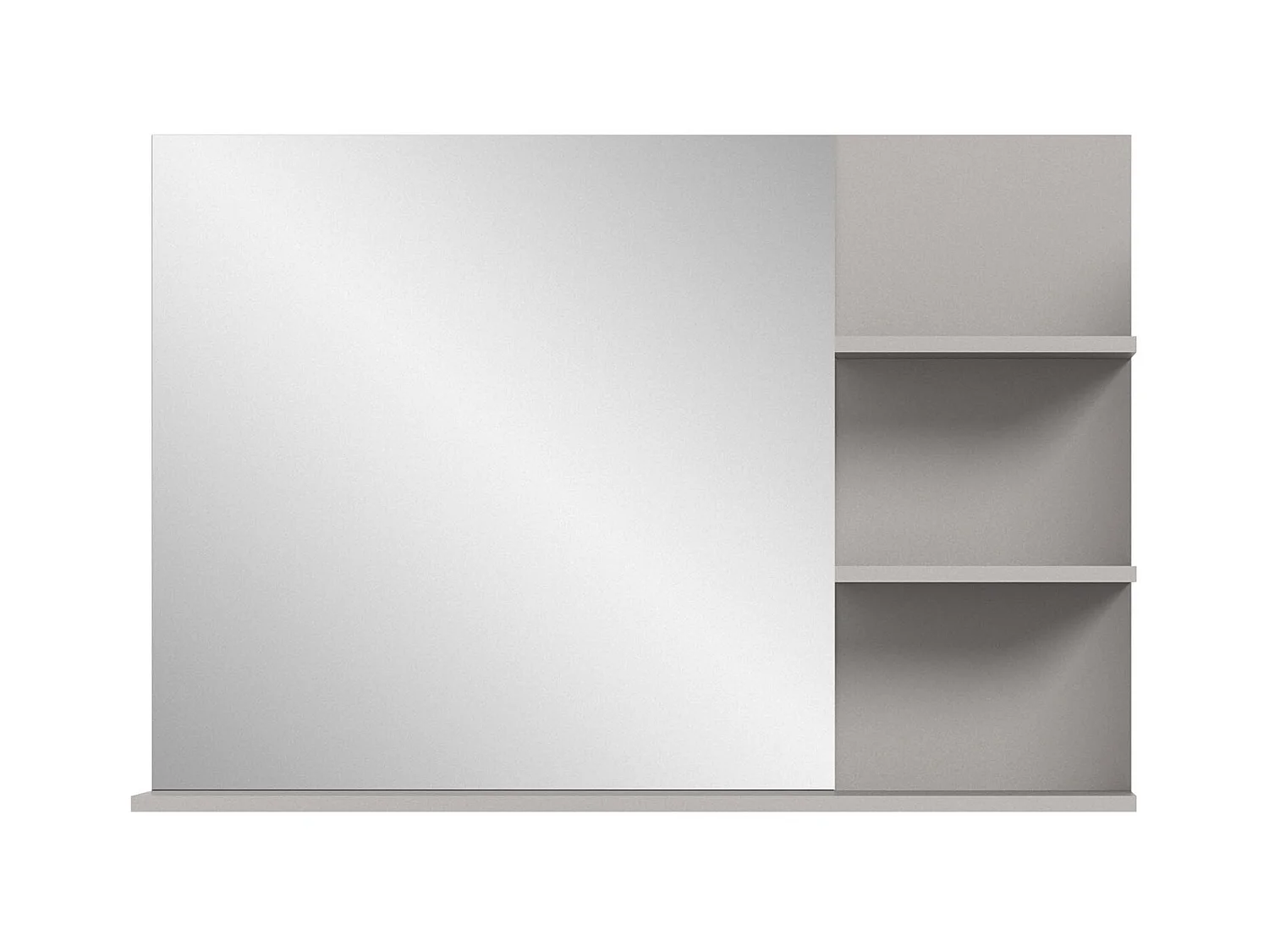 Jaru miroir de salle de bain 100cm 3 tablettes gris,noir.