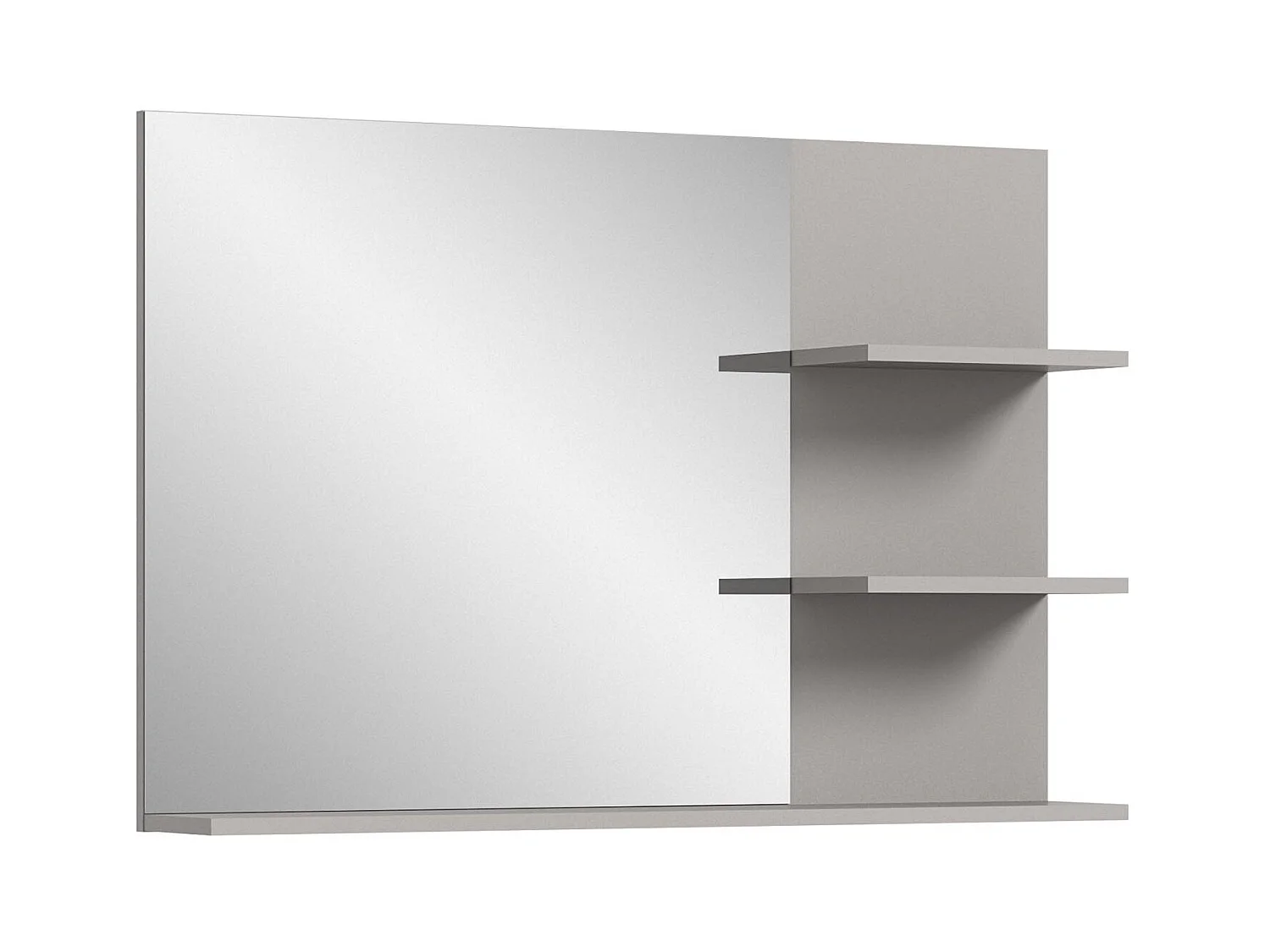 Specchio da bagno Jaru 100cm 3 ripiani grigio, nero.