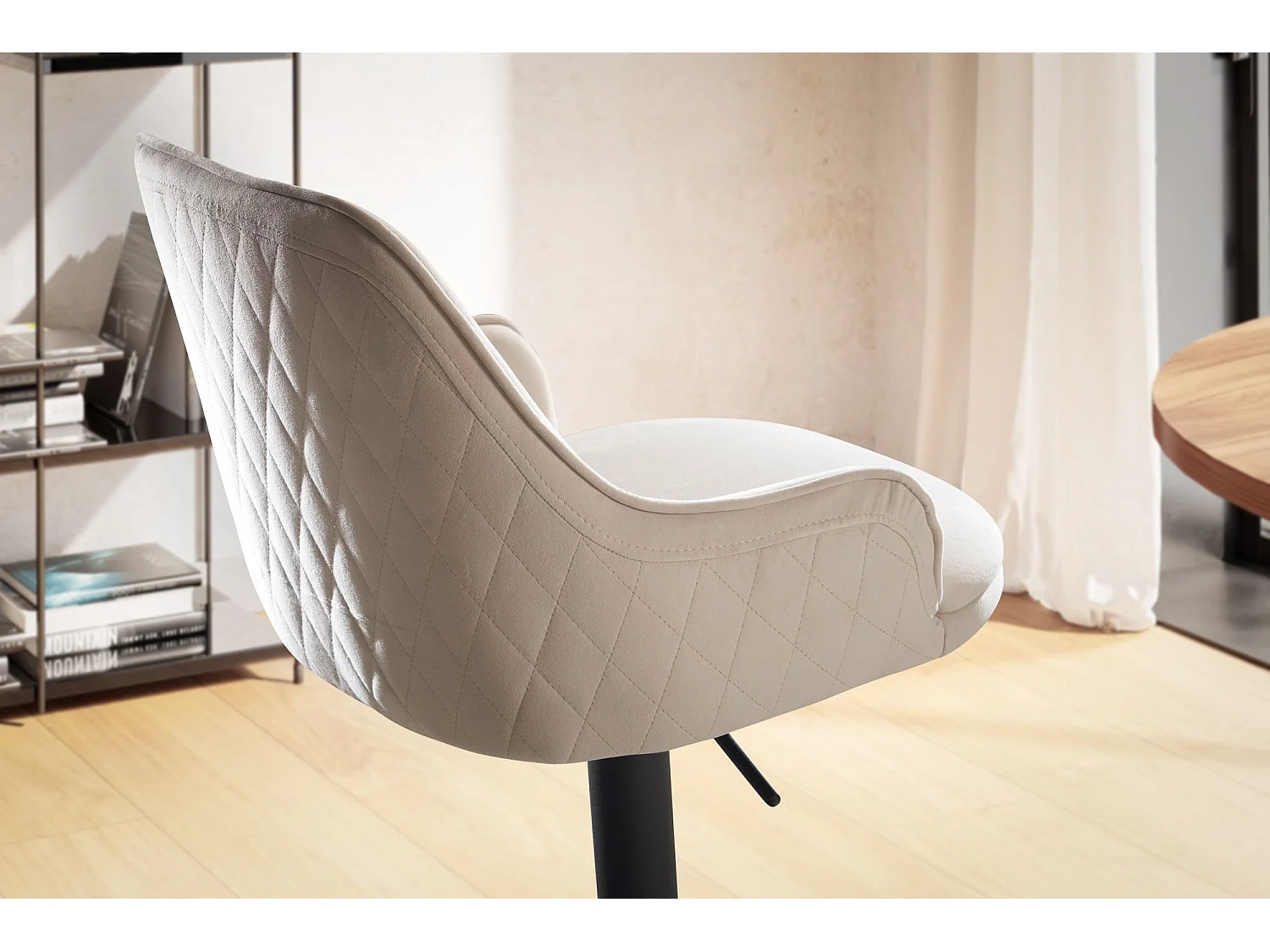 Tabouret de Bar Moderne Velours Chaise Fauteuil de Comptoir Moderne