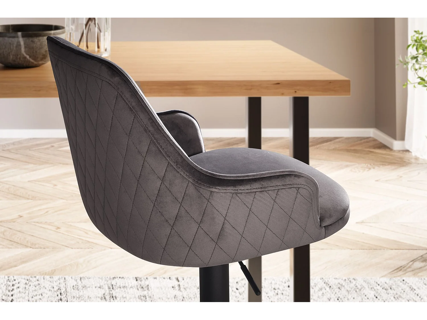 Tabouret de Bar Moderne Velours Chaise Fauteuil de Comptoir Moderne