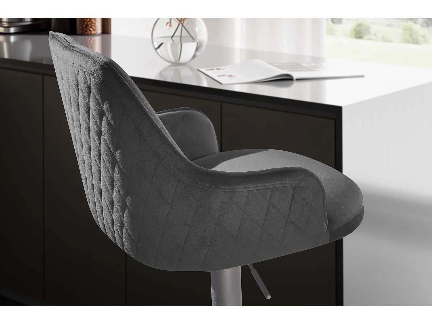 Sgabello da Bar Velluto Metallo Regolabile Sgabello da Cucina Tessuto