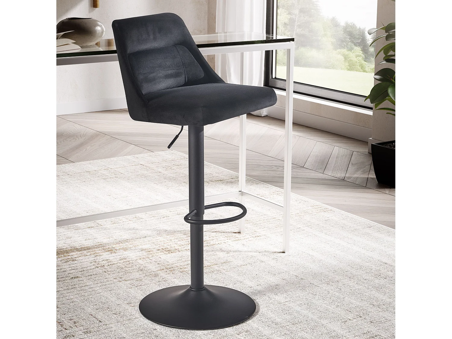 Sgabello da Bar Velluto Metallo Regolabile Sgabello da Cucina Tessuto