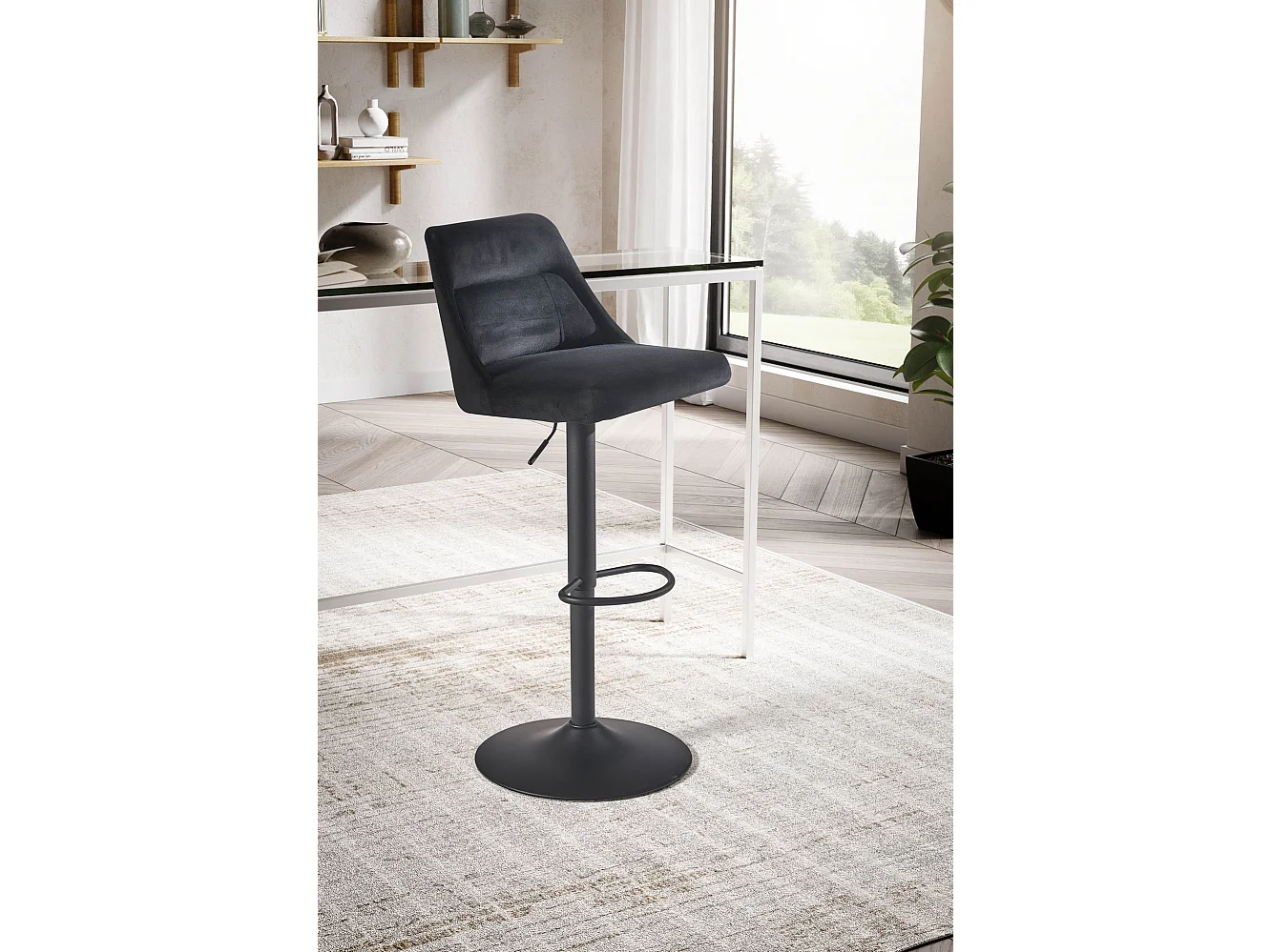 Sgabello da Bar Velluto Metallo Regolabile Sgabello da Cucina Tessuto