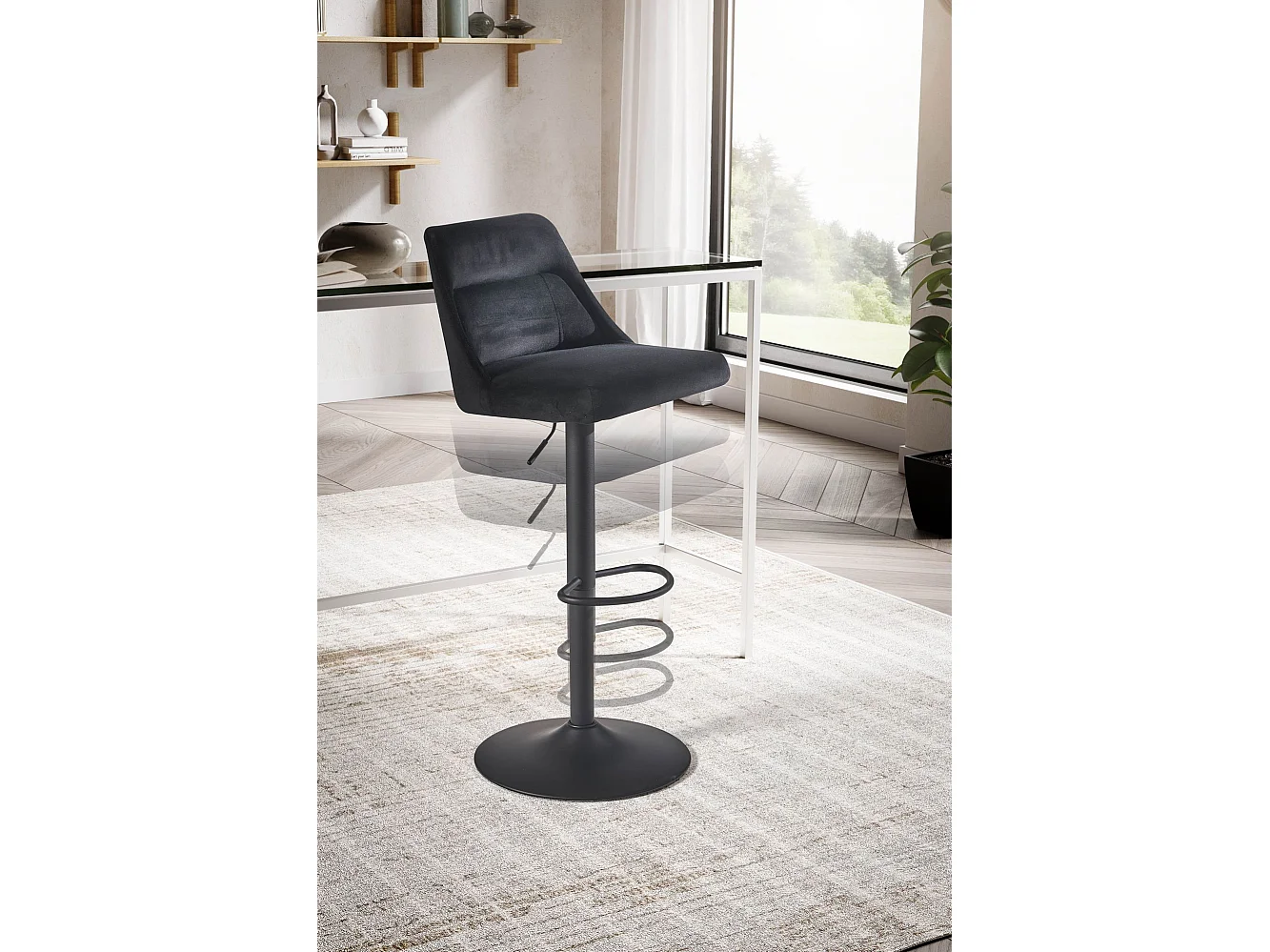 Sgabello da Bar Velluto Metallo Regolabile Sgabello da Cucina Tessuto