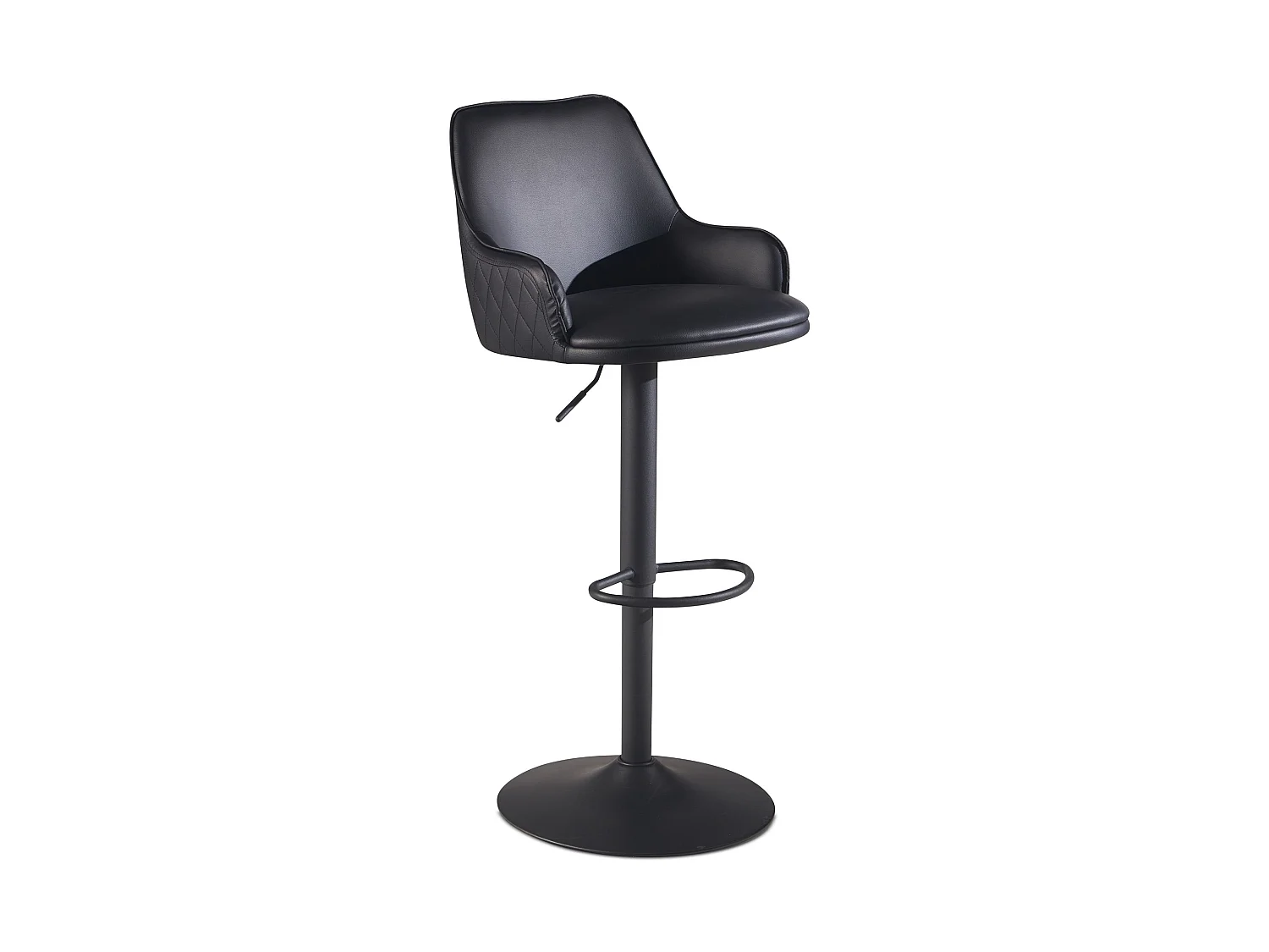 Tabouret de Bar Moderne Similicuir Chaise Fauteuil de Comptoir Noir