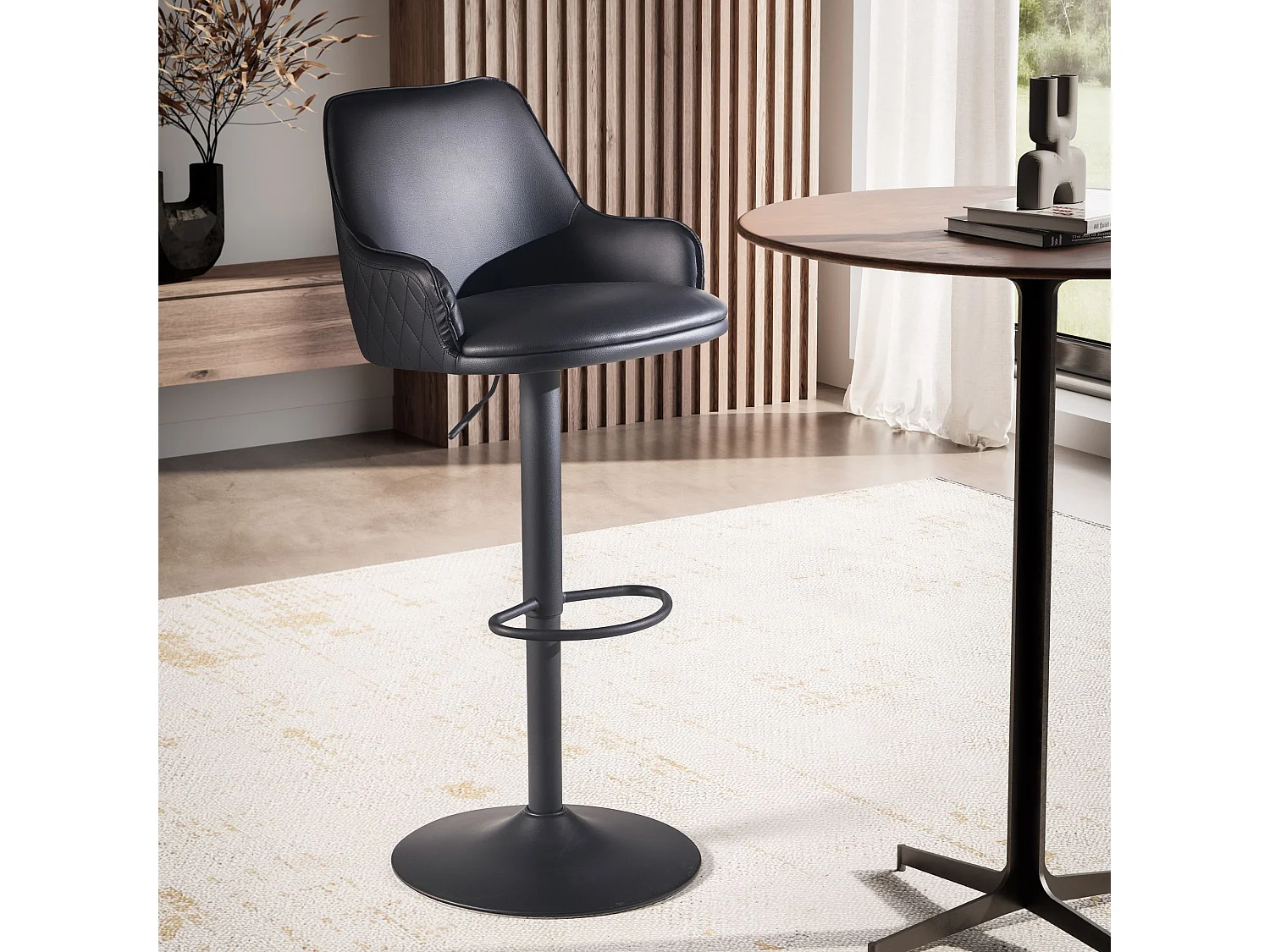 Sgabello da Bar Ecopelle Metallo Regolabile Sgabello da Cucina Moderno